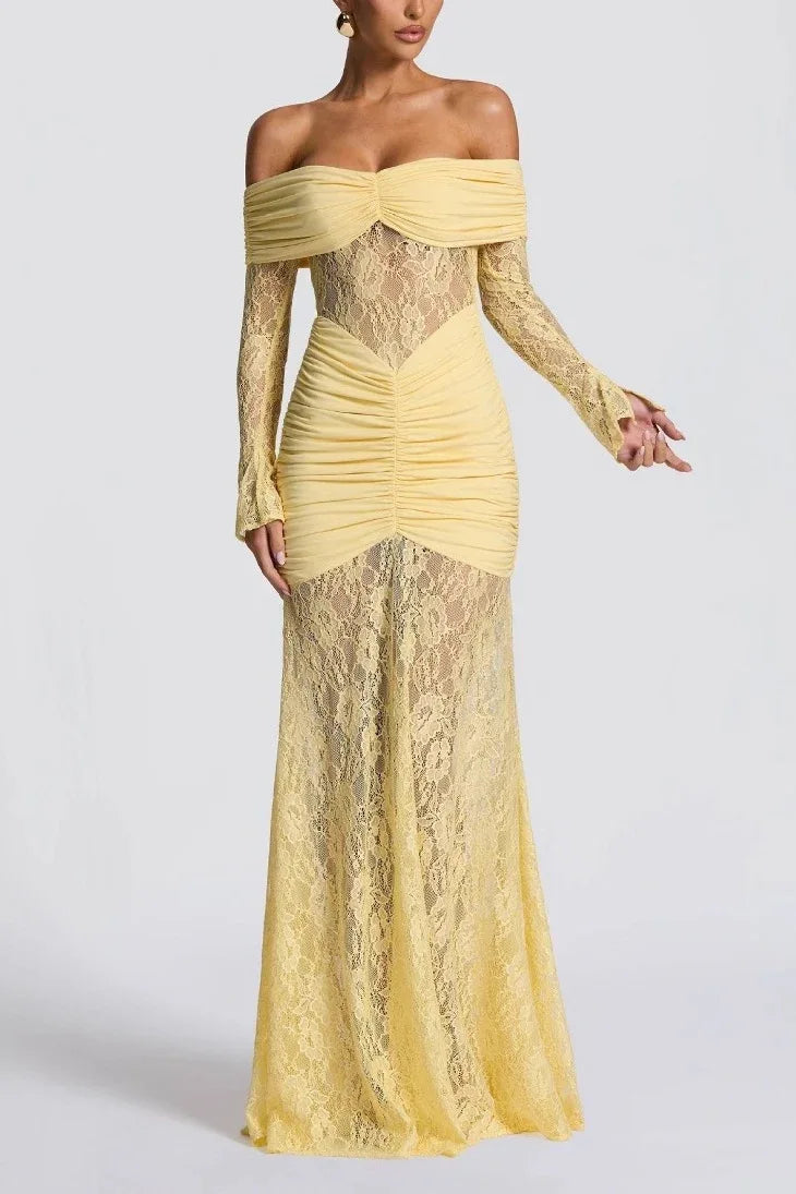 Sheath Column Maxi Lace Formal Evening Dresses 956035458261 - COCOMELODY